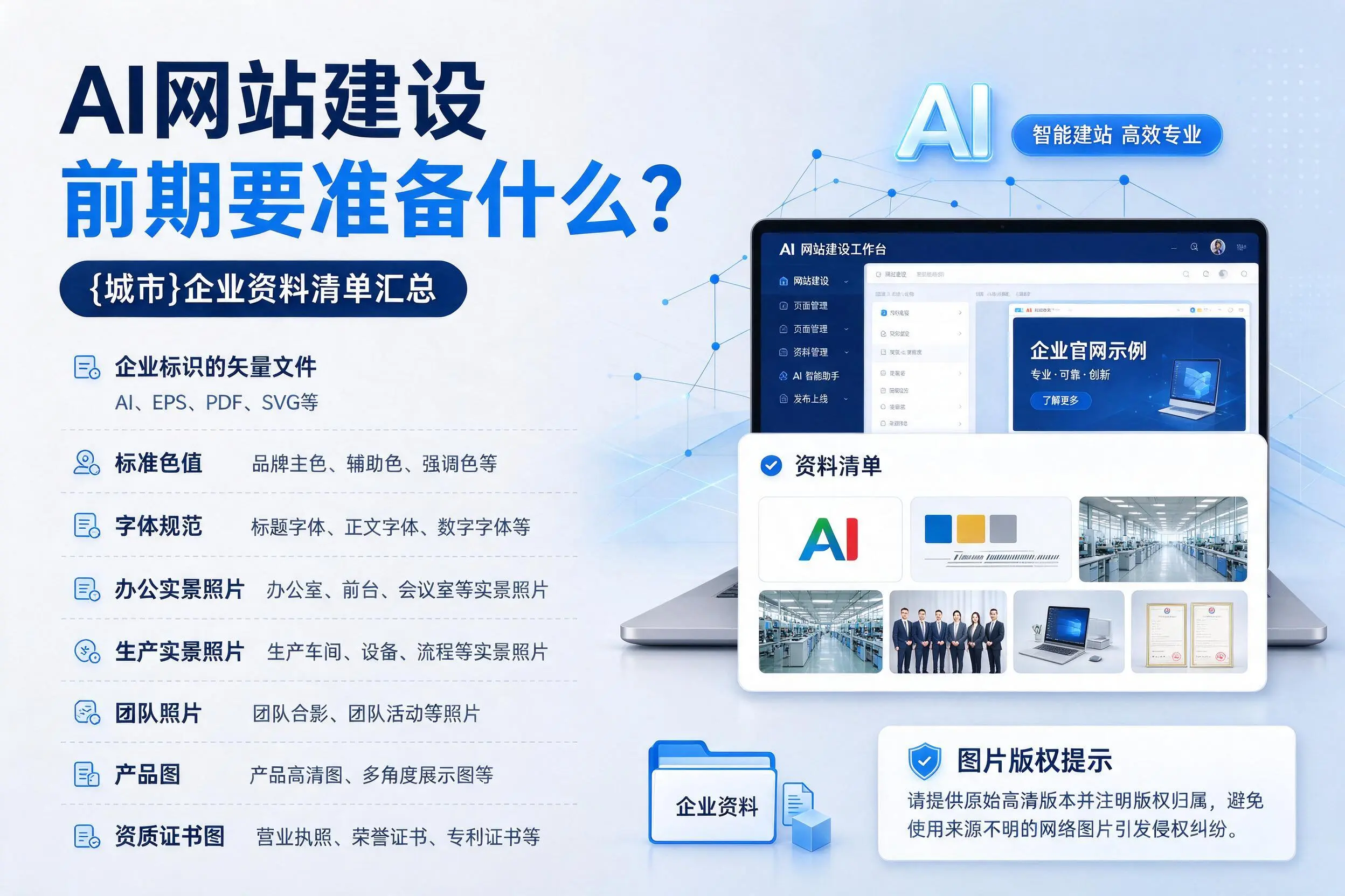 AI网站建设前期要准备什么?铜仁企业资料清单汇总