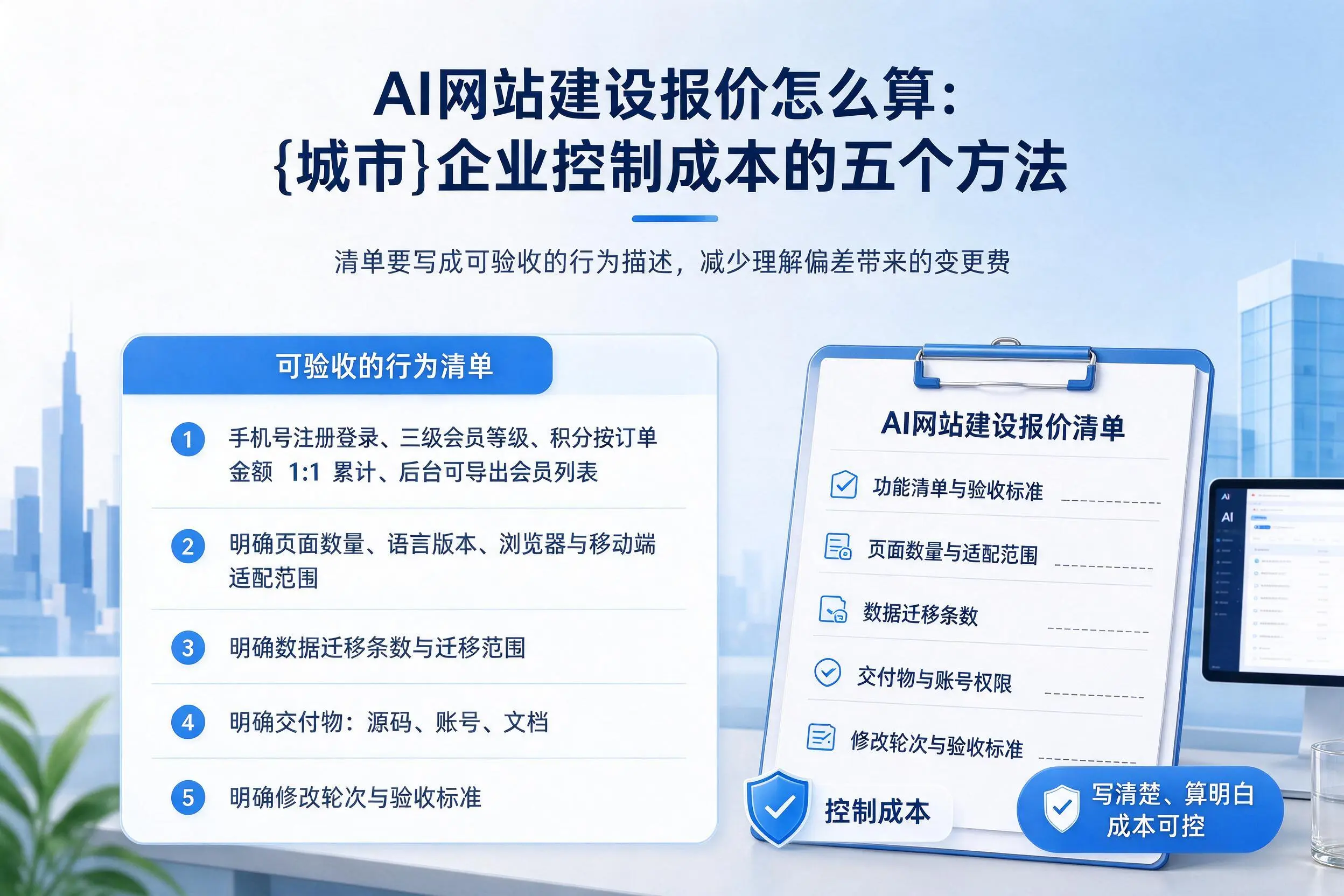 AI网站建设报价怎么算:铜仁企业控制成本的五个方法